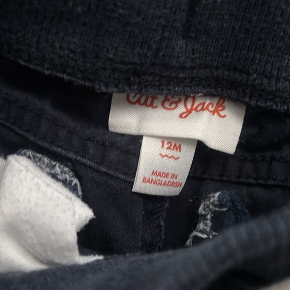 Cat & Jack Navy Drawstring Cargo Shorts size 12M EUC - Picture 3 of 3